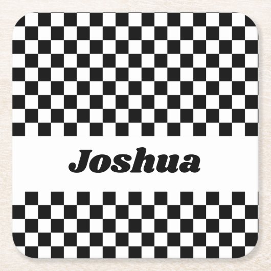 Vlag voor zwarte en witte chequker kartonnen onderzetters (Voorkant)