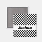 Vlag voor zwarte en witte chequker magneet (Voorkant / Achterkant)