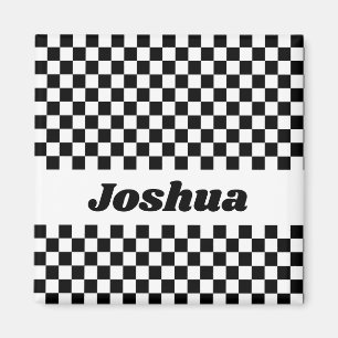 Vlag voor zwarte en witte chequker magneet