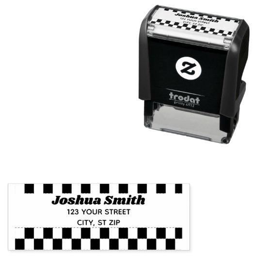 Vlag voor zwarte en witte chequker zelfinktende stempel (In situ)