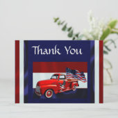 Vlag, Vrachtwagen & Adelaar Veteraan Bedankkaart (Staand voorkant)