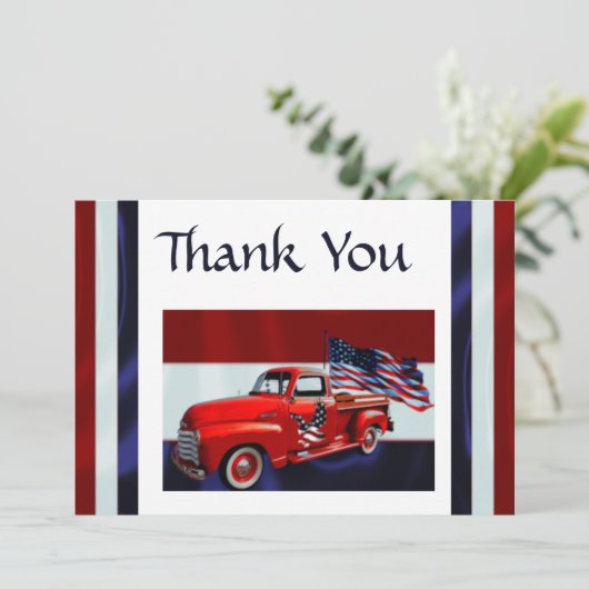 Vlag, Vrachtwagen & Adelaar Veteraan Bedankkaart (Staand voorkant)
