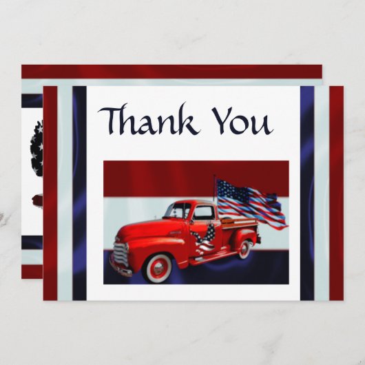 Vlag, Vrachtwagen & Adelaar Veteraan Bedankkaart (Voorkant / Achterkant)