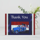 Vlag, Vrachtwagen & Adelaar Veteraan Bedankkaart (Staand voorkant)