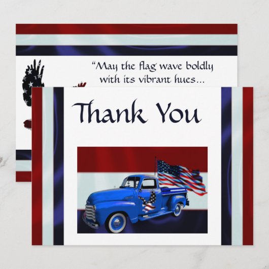 Vlag, Vrachtwagen & Adelaar Veteraan Bedankkaart (Voorkant / Achterkant)