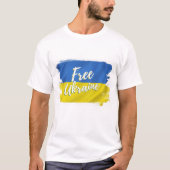 Vlag vrije Oekraïense penseelstreek T-shirt (Voorkant)