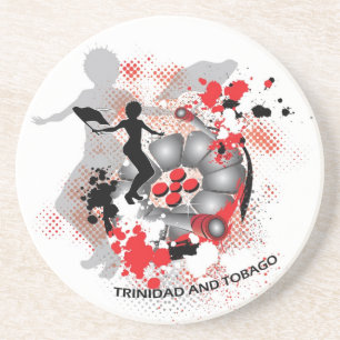 Vlag Vrouw en Steelpan Zandsteen Onderzetter