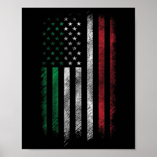 Vlag VS 4 juli Patriottisch Amerikaans Italiaans F Poster (Voorkant)