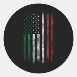 Vlag VS 4 juli Patriottisch Amerikaans Italiaans F Ronde Sticker