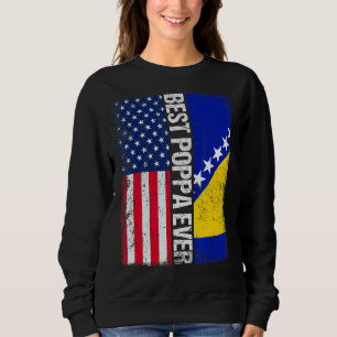 Vlag VS & Bosnië en Herzegovina Vlag Beste Poppa Trui
