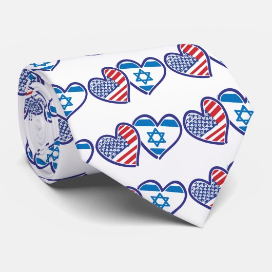 Vlag VS en Israël Stropdas (Opgerold)