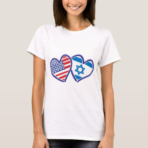 Vlag VS en Israël T-shirt