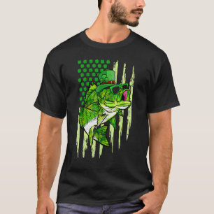 Vlag VS Groene Klaver Vissende Leprechaun St Patri T-shirt