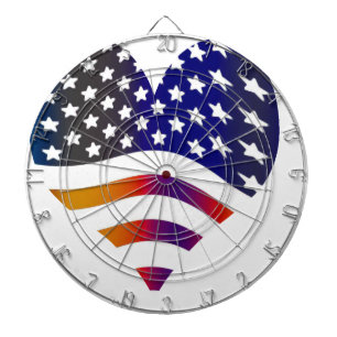 Vlag VS Hart Liefde Amerikaanse Honor Troepen Stri Dartbord