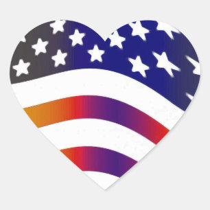 Vlag VS Hart Liefde Amerikaanse Honor Troepen Stri Hart Sticker