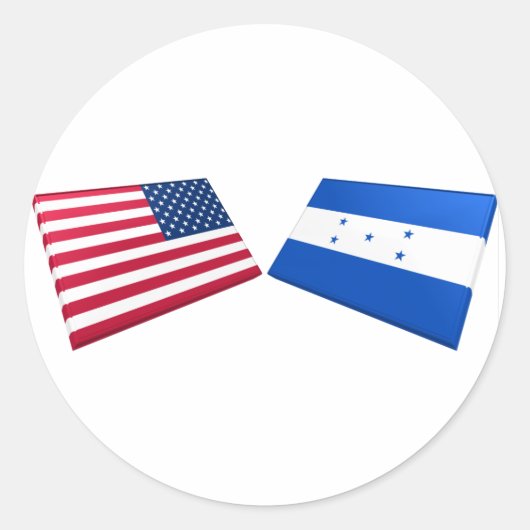 Vlag VS & Honduras Ronde Sticker (Voorkant)