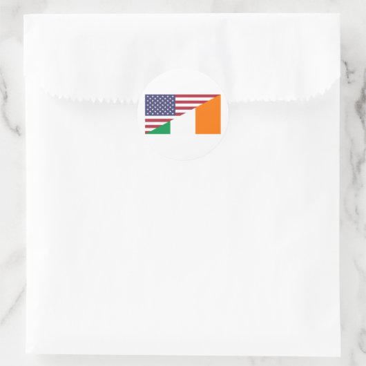 Vlag VS/Ierland Ronde Sticker (Tas)
