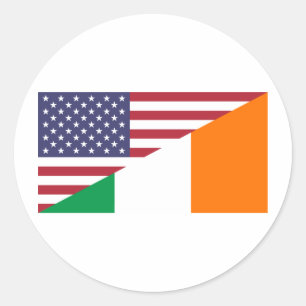 Vlag VS/Ierland Ronde Sticker