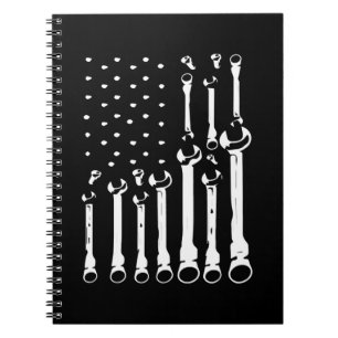 Vlag VS Mechanic Wrenches American For Women Manne Notitieboek