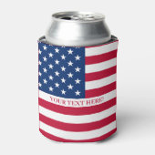Vlag VS met aangepaste tekst Blikjeskoeler (Blikje Voorkant)