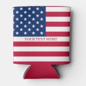 Vlag VS met aangepaste tekst Blikjeskoeler (Voorkant)