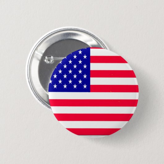 Vlag VS op 4 juli Ronde Button 5,7 Cm (Voorkant /achterkant)