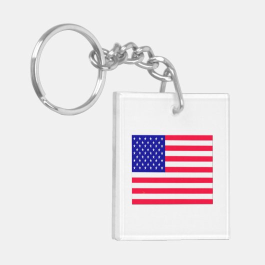 Vlag VS op 4 juli Sleutelhanger (Voorkant Links)