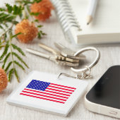 Vlag VS op 4 juli Sleutelhanger (Voorkant Rechts)