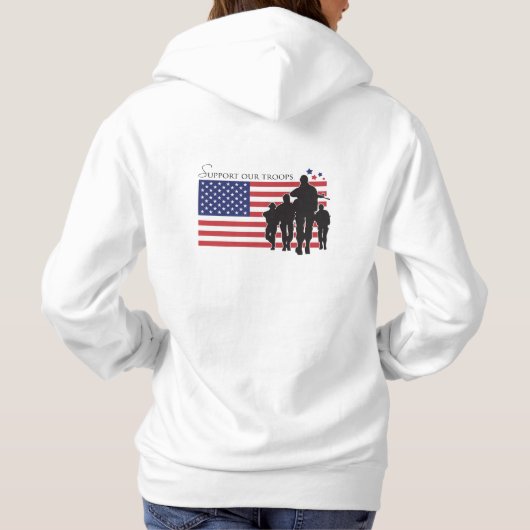 Vlag VS - steun onze troepen Hoodie (Achterkant)
