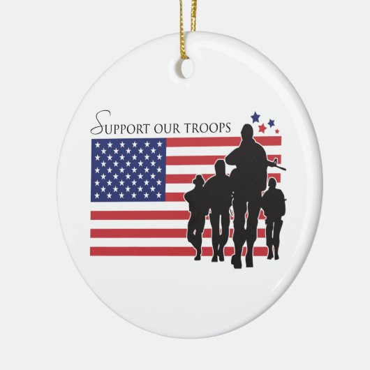 Vlag VS - steun onze troepen Keramisch Ornament (Links)