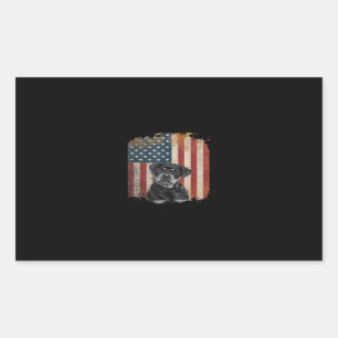 Vlag vuile Amerikaanse hond schattige rottweiler Rechthoekige Sticker