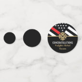 Vlag Vuurman Afstuderen van brandweeracademie Confetti (Achterkanten)