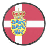 Vlag/wapen van Denemarken Hockey Puck (Voorkant)