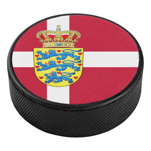Vlag/wapen van Denemarken Hockey Puck (3/4)