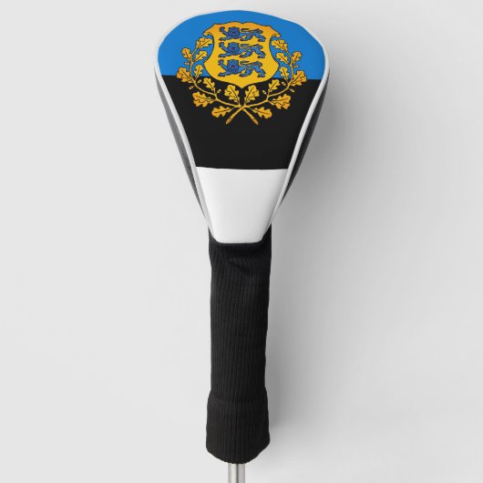Vlag/wapen van Estland Golfheadcover (Voorkant)