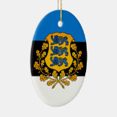 Vlag/wapen van Estland Keramisch Ornament (Rechts)