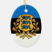 Vlag/wapen van Estland Keramisch Ornament (Achterkant)