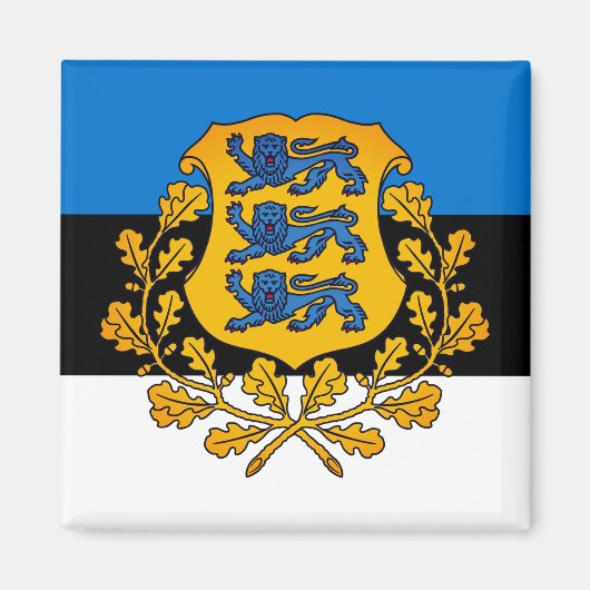 Vlag/wapen van Estland Magneet (Voorkant)