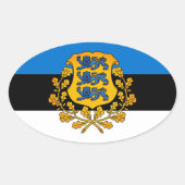 Vlag/wapen van Estland Ovale Sticker (Voorkant)