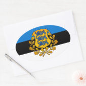 Vlag/wapen van Estland Ovale Sticker (Envelop)