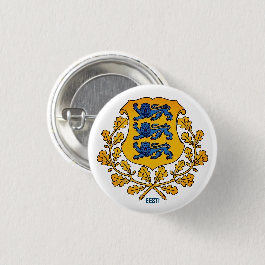 Vlag/wapen van Estland Ronde Button 3,2 Cm (Voorkant /achterkant)