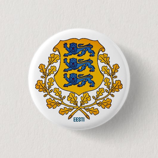 Vlag/wapen van Estland Ronde Button 3,2 Cm (Voorkant)