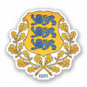 Vlag/wapen van Estland Sticker (Voorkant)