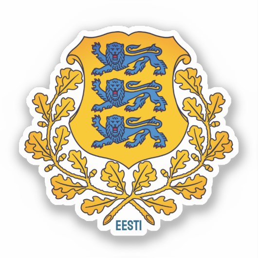 Vlag/wapen van Estland Sticker (Voorkant)