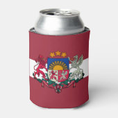Vlag/wapen van Letland Blikjeskoeler (Blikje Voorkant)