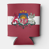 Vlag/wapen van Letland Blikjeskoeler (Voorkant)