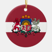 Vlag/wapen van Letland Keramisch Ornament (Voorkant)