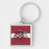 Vlag/wapen van Letland Sleutelhanger (Voorkant)