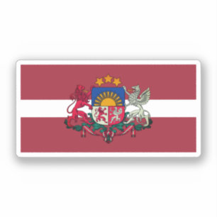 Vlag/wapen van Letland Sticker