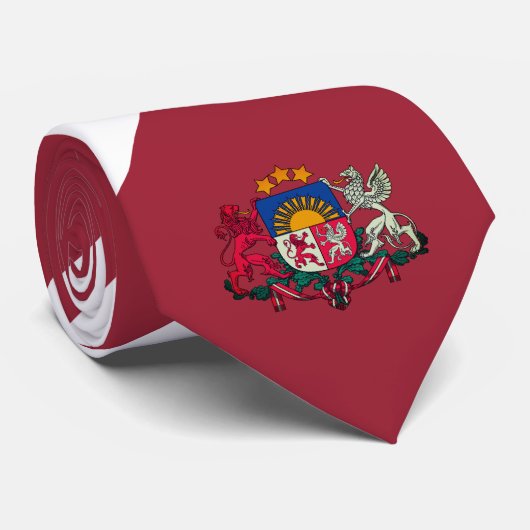 Vlag/wapen van Letland Stropdas (Opgerold)
